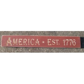Engraved Wood Sign G9062- America Est 1776 Engraved Wood Sign G9062- America Est 1776