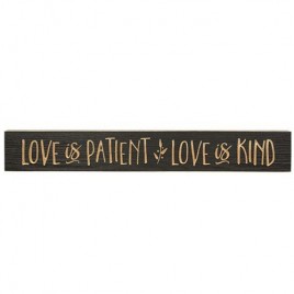 G9903 Love is Patient, Love is Kind, Dark Gray Engraved wood block 