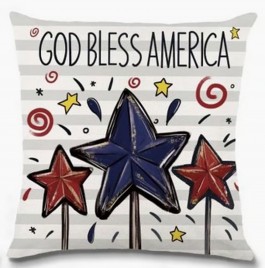 6VM69529Q53 God Bless America Stars Patriotic Pillow(no insert just pillow cover