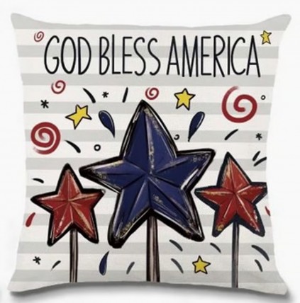6VM69529Q53 God Bless America Stars Patriotic Pillow(no insert just pillow cover