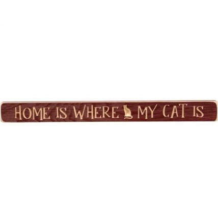 GE90322 Home is Where my Cat is engraved wood block GE90322 Home is Where my Cat is engraved wood block