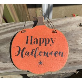 GJHF7063HH - Happy Halloween Wood Pumpkin GJHF7063HH - Happy Halloween Wood Pumpkin
