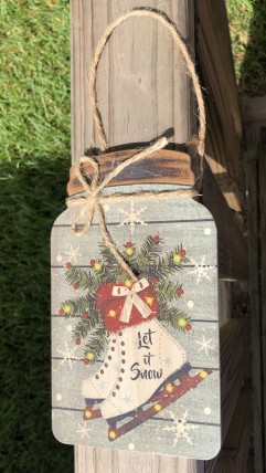 Primitive Wood 206-79098NB Let It Snow mason Jar