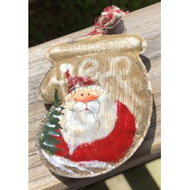 65214 Santa Metal Stocking with Red Hat 