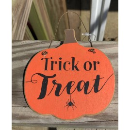 GJHF7063TT - Trick or Treat Wood Pumpkin 