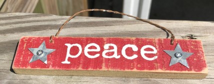 G34909P - Peace Wood Ornament 