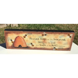 Wood Message Block 5W1354 Pleasant Words are like honeycomb 