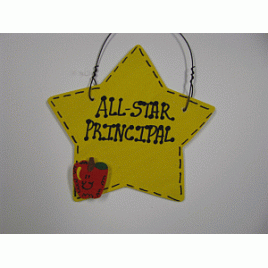 Principal Teacher Gifts Yellow Star w/Apple 7008 All Star Principal Principal Teacher Gifts Yellow Star w/Apple 7008 All Star Principal