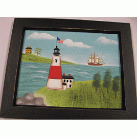 CAN6 Wood Framed Canvas Lighthouse 