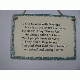 WS-2D I like to walk with Grandpa wood sign