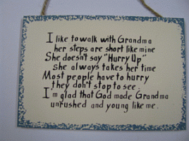 WS-2C I like to walk with Grandma wood sign 