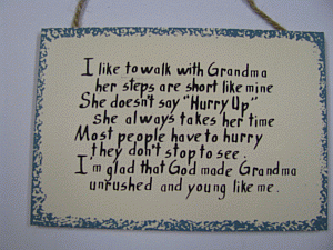 WS-2C I like to walk with Grandma wood sign 