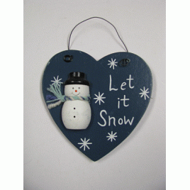 WD1055 Let it Snow Snowman Wood Heart WD1055 Let it Snow Snowman Wood Heart