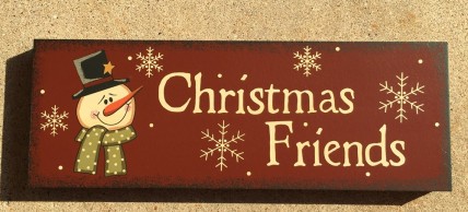 Christmas Decor Snowman 74729CFNB - Christmas Friends Wood Block