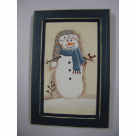 CAN51B - Snowman on Canvas Blue Frame CAN51B - Snowman on Canvas Blue Frame