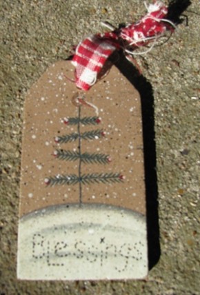 JS34847SCT- Snowman Blessings wood Gift Tag 