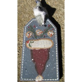 JS34847UHS-Snowman Upsided down hat wood tag 