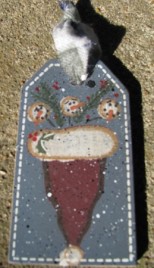 JS34847UHS-Snowman Upsided down hat wood tag 