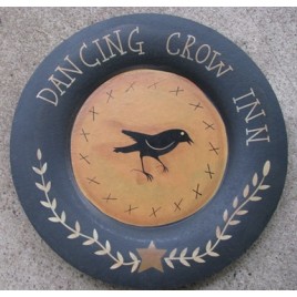 Primitive Wood Plate MC56261- Dancing Crow Inn Plate  