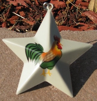 OR230- Metal Rooster Star Christmas Ornament OR230- Metal Rooster Star Christmas Ornament