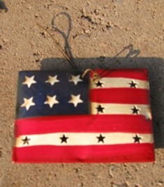 OR318- Flag Christmas Ornament Metal 