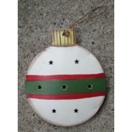 OR-341 - White/Green Ball Metal Ornament OR-341 - White/Green Ball Metal Ornament