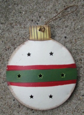 OR-341 - White/Green Ball Metal Ornament OR-341 - White/Green Ball Metal Ornament