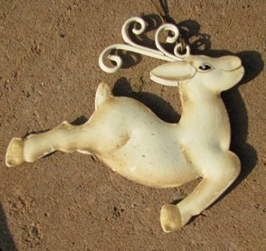 OR-502 White Metal Flying Deer Ornament OR-502 White Metal Flying Deer Ornament