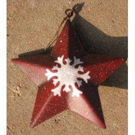OR504 - Red Star w/snowflake Metal Ornament OR504 - Red Star w/snowflake Metal Ornament