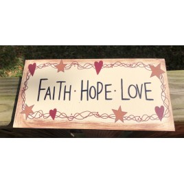 P113 Faith Hope Love wood sign P113 Faith Hope Love wood sign