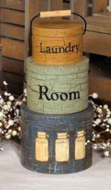 Primitive Nesting Boxes T7119-Laundry Room-Tin set/3