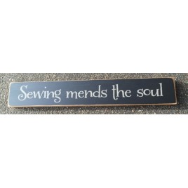 T1927S - Sewing mends the soul wood block 