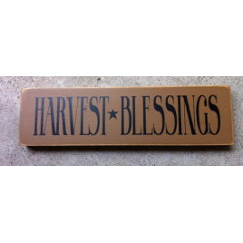 Primitive Wood Block T1999 Harvest Blessings