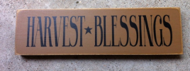 Primitive Wood Block T1999 Harvest Blessings