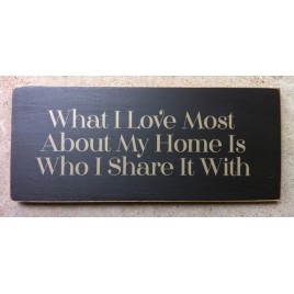 Primitive Wood Sign T2030 What I love Most About my Home is Who I share it with Primitive Wood Sign T2030 What I love Most About my Home is Who I share it with