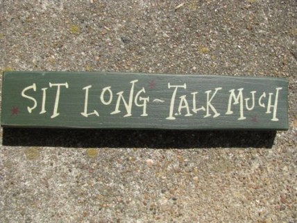 Primitive Wood Block  T9004SL Sit Long Talk Much  