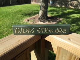 Primitive Country T9005F Friends Gather Here Wood Block