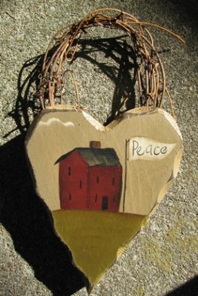 TH3597PH - Peace Heart Flag with Salt Box House TH3597PH - Peace Heart Flag with Salt Box House