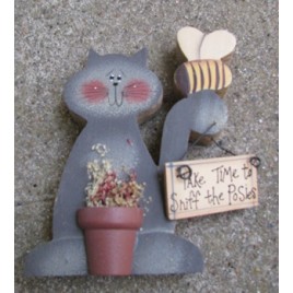 Primitive Cat with Bee W2109TP - Cat with Bee Primitive Cat with Bee W2109TP - Cat with Bee