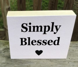 WBH410 Simply Blessed wood block 