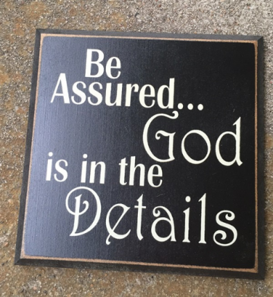 WT28BA - Be Assured...God is in the Details Squared wood sign WT28BA - Be Assured...God is in the Details Squared wood sign