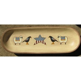 Primitive Wood Plate XP2N - Sheep Crow & Star   Primitive Wood Plate XP2N - Sheep Crow & Star