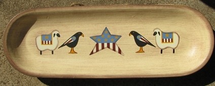 Primitive Wood Plate XP2N - Sheep Crow & Star Primitive Wood Plate XP2N - Sheep Crow & Star