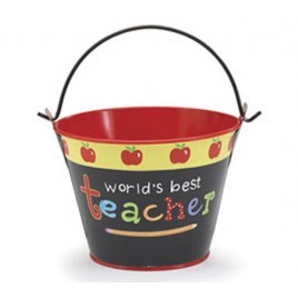 Teacher Gifts 485193 World's Best Teacher Pail Tin Teacher Gifts 485193 World's Best Teacher Pail Tin