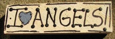 I Love Angels Wood Block I Love Angels Wood Block