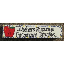 Teacher Gift B5025 Wood Block Teacher Encourage Tomorrow's Dreams Hand Painted