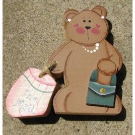Bear Shopping - Green Purse 