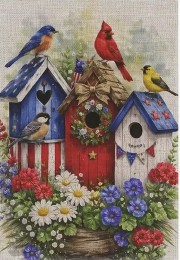 8KM3152705 Red White Blue Patriotic Birdhouse garden flag