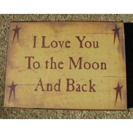 BJ1009 I love you to the moon & back wood block BJ1009 I love you to the moon & back wood block