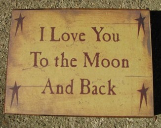 BJ1009 I love you to the moon & back wood block BJ1009 I love you to the moon & back wood block